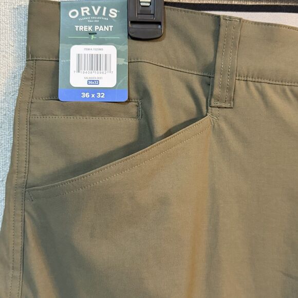Orvis Trek Pant Men 36x32 Kalamata Water Repellent Outdoor Hiking Stretch - Picture 2 of 11
